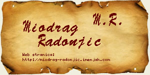 Miodrag Radonjić vizit kartica